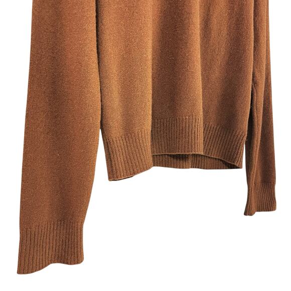 REFORMATION Recycled Cashmere Crewneck Sweater in Cinnamon Brown Size L - Picture 4 of 8